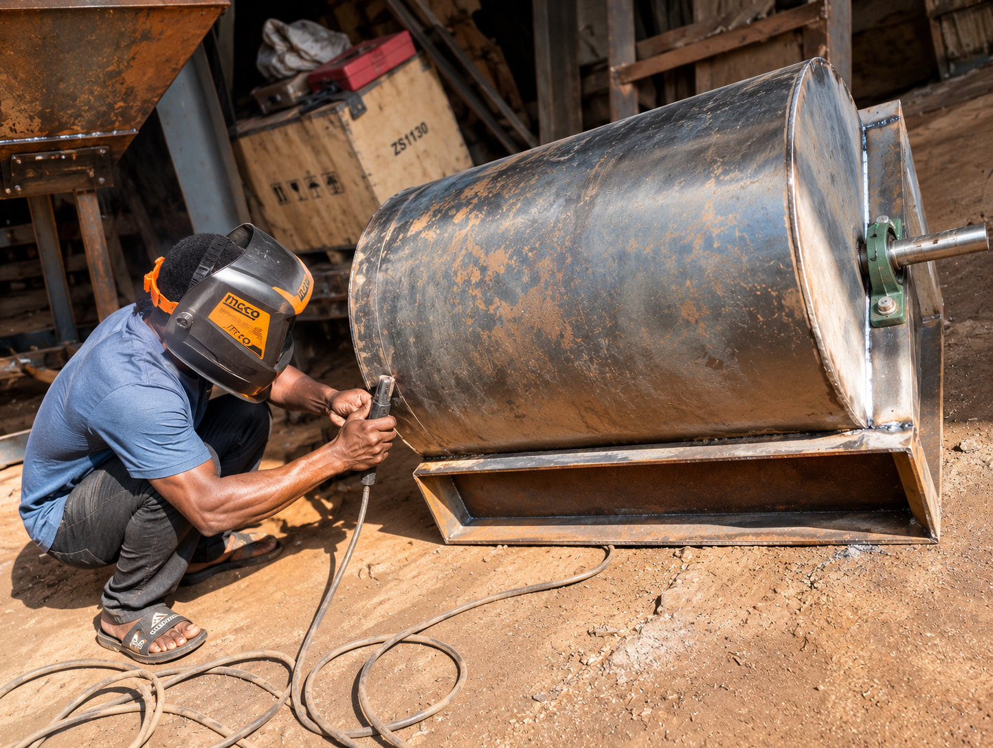 Assembling a machine frame